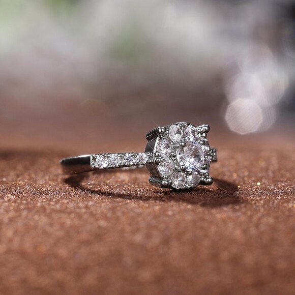 🔥Dainty Engagement 925 Sterling Silver Plated Beautiful Ring for Women, L009 - Picture 9 of 10